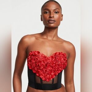 Very Sexy Victoria's Secret Archives Rosette Corset Top Bra Valentine Date Night